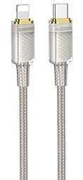 Кабель Borofone BU56 Succeed USB Type-C - Lightning 27w 3a 1.2м PD cable Gray