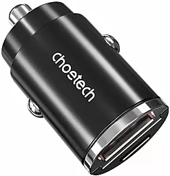 Автомобільний зарядний пристрій Choetech 30w PD USB-C/USB-A ports car charger black (TC0006-V2-BK) - фото Автомобільний зарядний пристрій Choetech 30w PD USB-C/USB-A ports car charger black (TC0006-V2-BK)