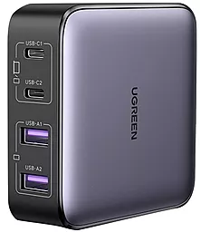 Мережевий зарядний пристрій Ugreen CD327 65w 2xUSB-C/2xUSB-A ports fast charger grey (90747)