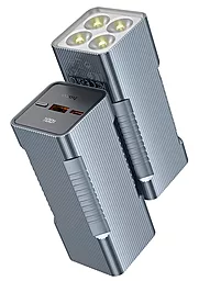 Повербанк Hoco Q15 Flashlight 10000 mAh 22.5W Metal Gray - фото Повербанк Hoco Q15 Flashlight 10000 mAh 22.5W Metal Gray