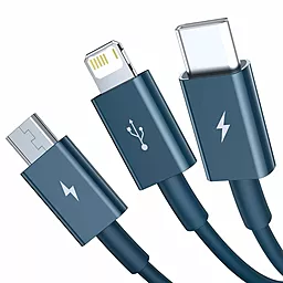 Кабель USB Baseus Superior 3.5A 1.5M 3-in-1 USB to Type-C/Lightning/micro USB Cable blue (CAMLTYS-03) - миниатюра 3