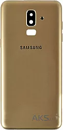 Задняя крышка корпуса Samsung Galaxy J8 2018 J810 со стеклом камеры Gold