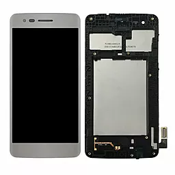 Дисплей LG K8 2017 (LGM-K120L, LGM-K120S, M200, US215, X240, X300) (40pin) з тачскріном і рамкою, оригінал, Silver