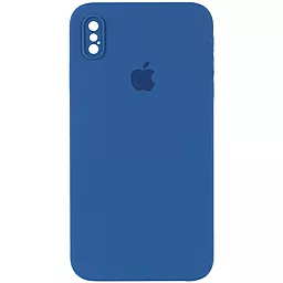 Чехол Silicone Case Full Camera Square для Apple iPhone X, iPhone XS Navy blue