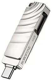 Флешка Borofone BUD3 USB3.0 Type C 64GB Silver - фото Флешка Borofone BUD3 USB3.0 Type C 64GB Silver
