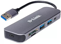 Мультипортовый USB-A хаб D-Link 6-in-1 grey - фото Мультипортовый USB-A хаб D-Link 6-in-1 grey