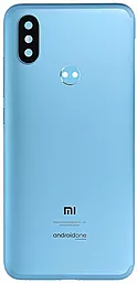 Задняя крышка корпуса Xiaomi Mi 6X / Mi A2 со стеклом камеры Blue - фото Задняя крышка корпуса Xiaomi Mi 6X / Mi A2 со стеклом камеры Blue