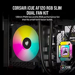 Система охолодження Corsair iCUE AF120 RGB Slim Black Twin Pack (CO-9050163-WW) - мініатюра 10