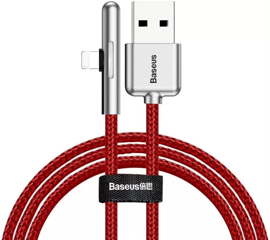 Кабель Baseus Iridescent Lamp Mobile Game USB-A - Lightning 12w 2.4a 1м cable Red (CAL7C-A09) - фото 1