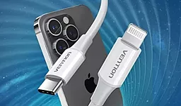 Кабель Vention USB Type-C - Lightning 30w 3a 1м PD сable Black (LAKBF) - миниатюра 2