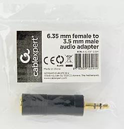 Аудио переходник Cablexpert Jack 6.35 mm - mini Jack 3.5 mm M/F black (A-6.35F-3.5M) - миниатюра 4
