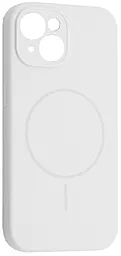 Чохол Silicone Case Full Camera Fine Ring MagSafe для Apple iPhone 14 White - фото Чохол Silicone Case Full Camera Fine Ring MagSafe для Apple iPhone 14 White