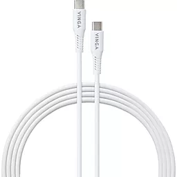 Кабель USB PD Vinga 60W USB Type-C - Type-C Cable White (VCDCCCM231)