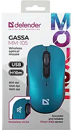 Компьютерная мышка Defender Gassa MM-105 Turquoise (52102) - миниатюра 6 Компьютерная мышка Defender Gassa MM-105 Turquoise (52102) - миниатюра 6