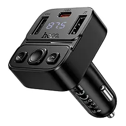 FM-модулятор Hoco E87 Delta 35w PD 2xUSB-A/USB-C ports car charger black - фото FM-модулятор Hoco E87 Delta 35w PD 2xUSB-A/USB-C ports car charger black