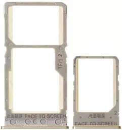 Слот (лоток) SIM-карти Xiaomi Redmi 6 / Redmi 6A та картки пам'яті Dual SIM, комплект 2 шт. Gold