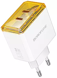 Сетевое зарядное устройство Borofone BAS33A 45w PD 2xUSB-C ports charger white - фото Сетевое зарядное устройство Borofone BAS33A 45w PD 2xUSB-C ports charger white