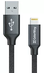 Кабель ColorWay USB-A - Lightning 10.5w 1м cable Black (CW-CBUL004-BK)