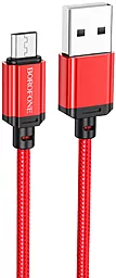 Кабель Borofone BX87 Sharp USB-A - micro USB 12w 2.4a 1м cable Red - фото Кабель Borofone BX87 Sharp USB-A - micro USB 12w 2.4a 1м cable Red