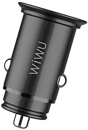 Автомобильное зарядное устройство WIWU PC400 40W PD 3A 2xUSB-C Black - фото Автомобильное зарядное устройство WIWU PC400 40W PD 3A 2xUSB-C Black