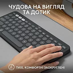 Клавіатура Logitech Pebble Keys 2 K380s Tonal Graphite UA (920-011851) - мініатюра 3