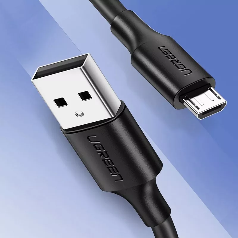 Кабель UGreen US289 Nickel Plating USB-A - micro USB 10w 1.5м cable Black (60137) - фото 3
