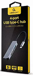USB Type-C хаб Cablexpert 4-in-1 hub gray (UHB-CM-U3P1U2P3-01) - мініатюра 2