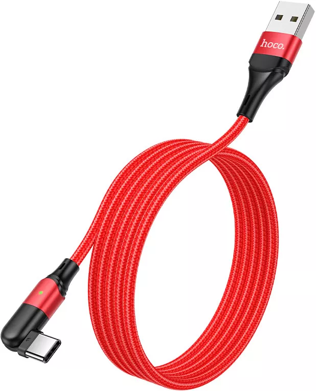 Кабель Hoco U100 Orbit USB-A - Type-C 18w 3a 1.2м cable Red - фото 3
