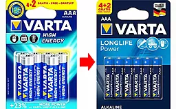 Батарейки Varta AAA (LR03) LongLife Power 6шт (4+2) - мініатюра 3