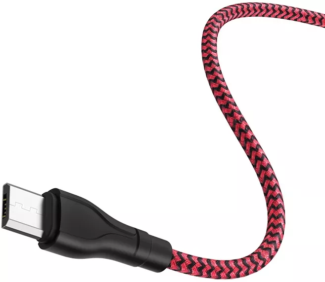 Кабель Borofone BX39 Beneficial USB-A - micro USB 12w 2.4a 1м cable Zebra - фото 3