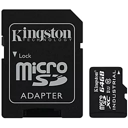 Карта памяти Kingston microSDXC 64GB Industrial Class 10 USH-I U1 + SD-адаптер (SDCIT/64GB)