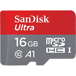 Карта пам'яті SanDisk microSDHC 16GB Ultra Class 10 UHS-I A1 (SDSQUAR-016G-GN6MN) - фото Карта пам'яті SanDisk microSDHC 16GB Ultra Class 10 UHS-I A1 (SDSQUAR-016G-GN6MN)