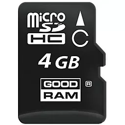 Карта пам'яті GooDRam microSDHC 4GB Class 4 (SDU4GHCGRR10) - фото Карта пам'яті GooDRam microSDHC 4GB Class 4 (SDU4GHCGRR10)