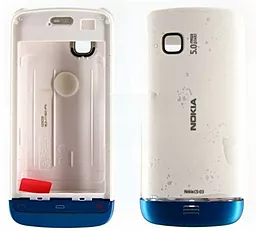 Корпус для Nokia C5-06 White с синей накладкой