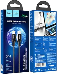 Кабель Hoco X14 Double Speed USB Type-C - Lightning 20w 3a 2м PD сable Black - миниатюра 5