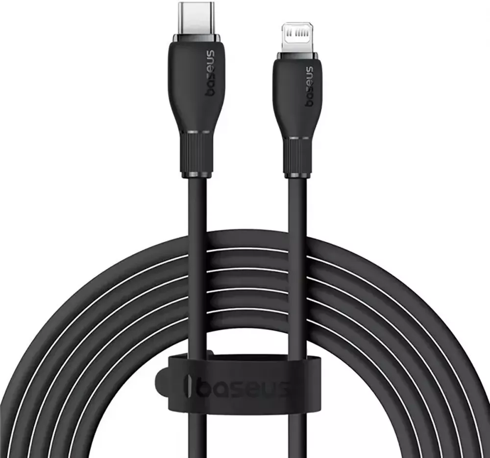 Кабель Baseus Pudding Series USB Type-C - Lightning 20w 3a 2м PD сable Black (P10355701111-01) - фото 1