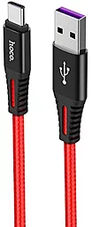 Кабель Hoco X22 Quick USB-A - Type-C 25w 5a 1м cable Red - фото Кабель Hoco X22 Quick USB-A - Type-C 25w 5a 1м cable Red