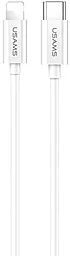 Кабель Usams U44 USB Type-C - Lightning 30w 3a 1.2м PD сable White (US-SJ407)