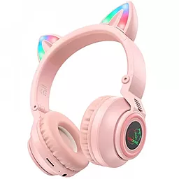 Наушники Borofone BO18 Cat ear Pink