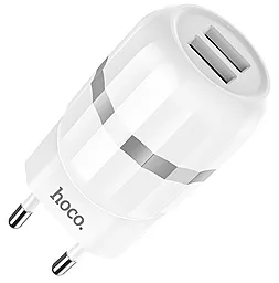 Мережевий зарядний пристрій Hoco C41A Wisdom 2.4a 2xUSB-A ports charger + Lightning cable white - мініатюра 4 Мережевий зарядний пристрій Hoco C41A Wisdom 2.4a 2xUSB-A ports charger + Lightning cable white - мініатюра 4