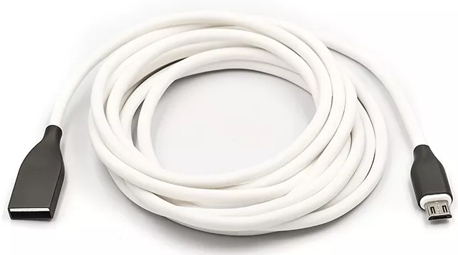 Кабель PowerPlant USB-A - micro USB 12w 2.4а 2м cable White - фото 1