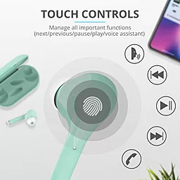 Навушники Trust Nika Touch True Wireless Mic Mint (23703) - мініатюра 6