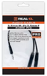 Аудио разветвитель REAL-EL mini Jack 3.5mm M/2xF black (EL123500039) - миниатюра 4