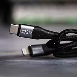 Кабель MOXOM USB Type - Lightning 30w 3a 1м PD сable Black (MX-CB34) - миниатюра 3 Кабель MOXOM USB Type - Lightning 30w 3a 1м PD сable Black (MX-CB34) - миниатюра 3