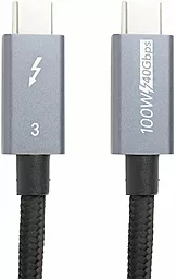 Мультимедийный кабель PowerPlant USB4.0 Type-C - Type-C Thunderbolt 3 8k 60hz 100w 5a 1м 40gbps PD data cable Black - фото Мультимедийный кабель PowerPlant USB4.0 Type-C - Type-C Thunderbolt 3 8k 60hz 100w 5a 1м 40gbps PD data cable Black