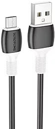 Кабель Borofone BX84 Rise USB-A - micro USB 12w 2.4a 1м cable Black - фото Кабель Borofone BX84 Rise USB-A - micro USB 12w 2.4a 1м cable Black