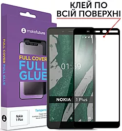 Защитное стекло MAKE Full Cover Full Glue Nokia 1 Plus Black (MGFN1P)