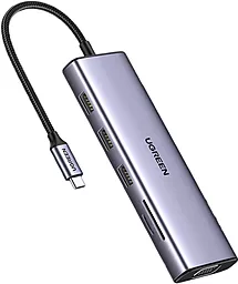 Мультипортовый USB Type-C хаб Ugreen 10-in-1 gray (15601) - фото Мультипортовый USB Type-C хаб Ugreen 10-in-1 gray (15601)