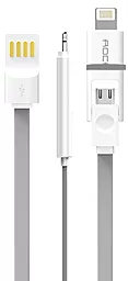 Кабель USB Rock 2-in-1 USB Lightning/micro USB Cable Grey