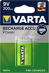 Аккумулятор Varta 6F22 (крона) Rechargeable Accu Power (200mAh) Ni-MH 1шт (56722101401)